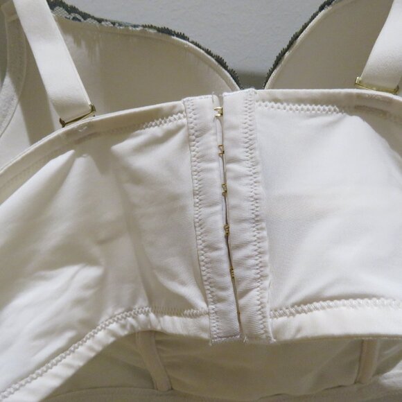 TORRID Plunge Push Up Bra Bustier in White Teal Lace Romantic - Size 40C - Picture 11 of 13